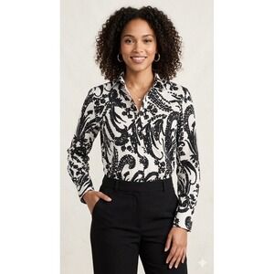 Women's Chico's Shirt Size 1.5 U.S Long Sleeve Button Up
